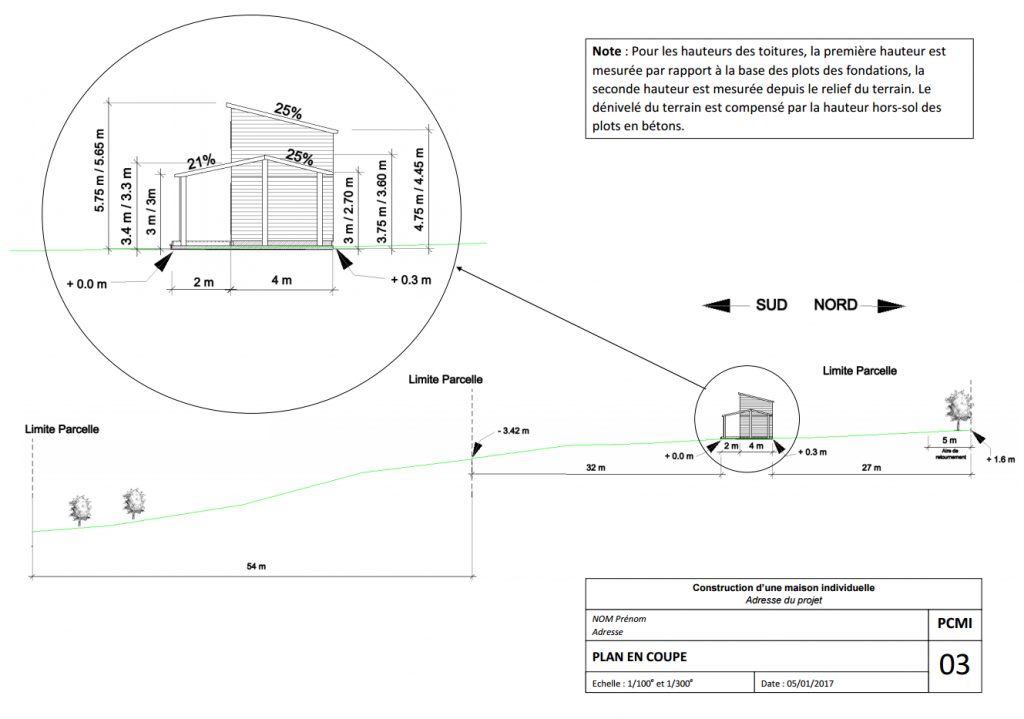 PCMI3 Plan en coupe exemple