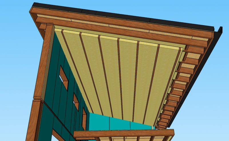isolation du toit mono-pente en fibre de bois