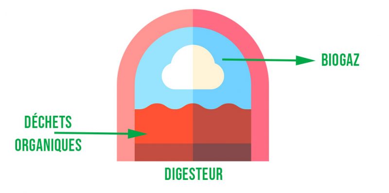 Schéma explication méthanisation / biogaz