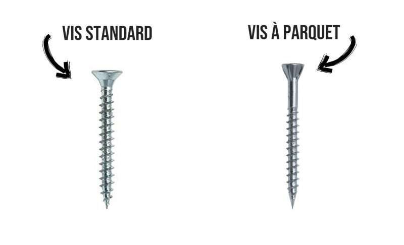 Différences entre les vis classiques et les vis à parquet