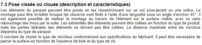 Normes et consignes pour la pose de parqué vissé 