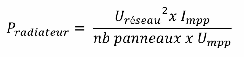 Formule dimensionnement puissance des radiateurs solaires 