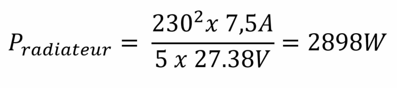 Exemple de calcul pour 5 panneaux solaires