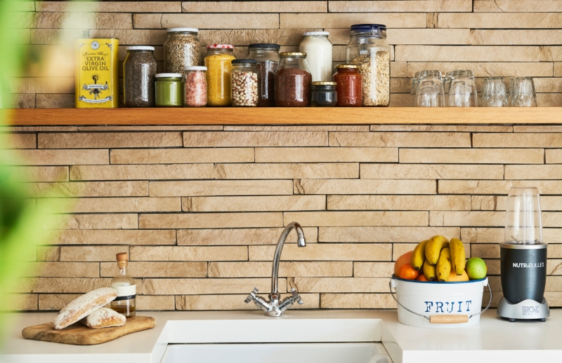 Bocaux décoratif dans la cuisine 