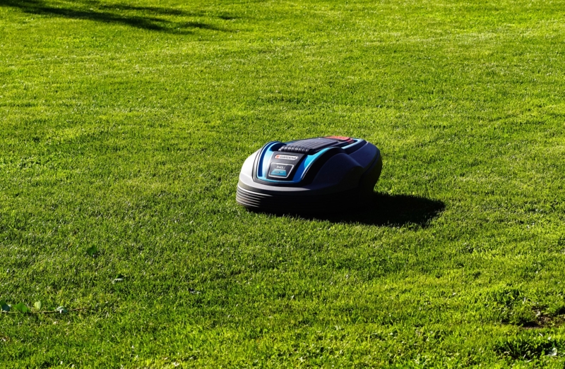 Tondeuse robot autonome sur pelouse 